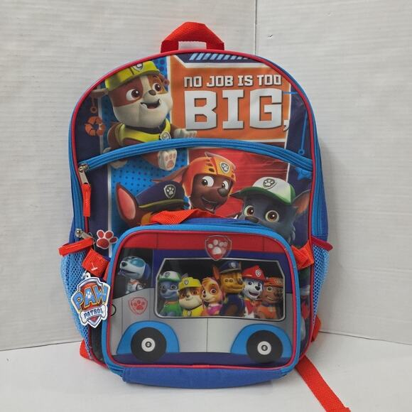Paw Patrol Boys 17 Inch Backpack With Removable Matching Lunch Box Set - Picture 1 of 4